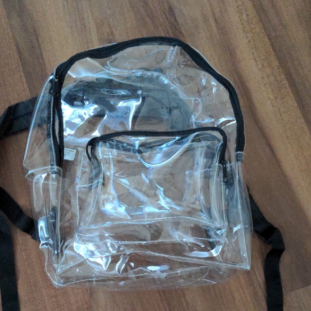 Clear Backpack with Black Trim
